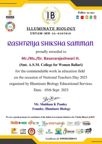 basavarajeshwari teachers day award
