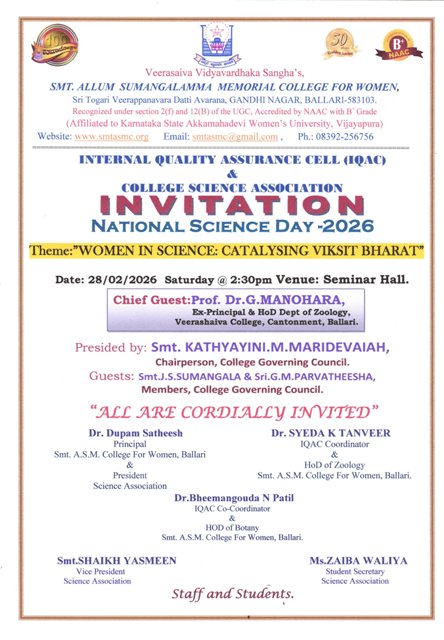 Spl Lect Sci Assoc Invitation